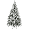 Árvore de Natal Artificial 255cm com Neve Ignífugo com 1300 Ramos Folhas de PVC Base Dobrável Verde