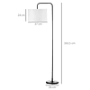 Candeeiro de Pé Moderno Lâmpada E27 Máx. 40W com Ecrã de Linho e Interruptor de Pé 64x38x163,5cm Branco e Preto