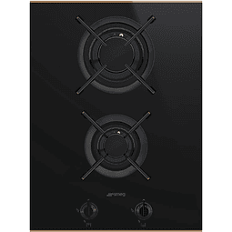 Dominó a gás, 38cm, Vidro Ceran preta e perfis cobre PV632CNR