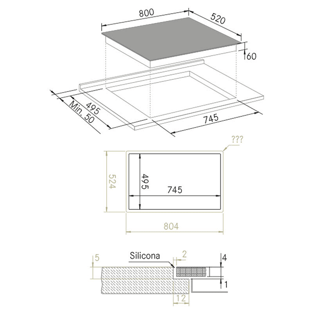 Placa de indução Frecan 8340 Slider Bridge com 4 zonas de temperatura