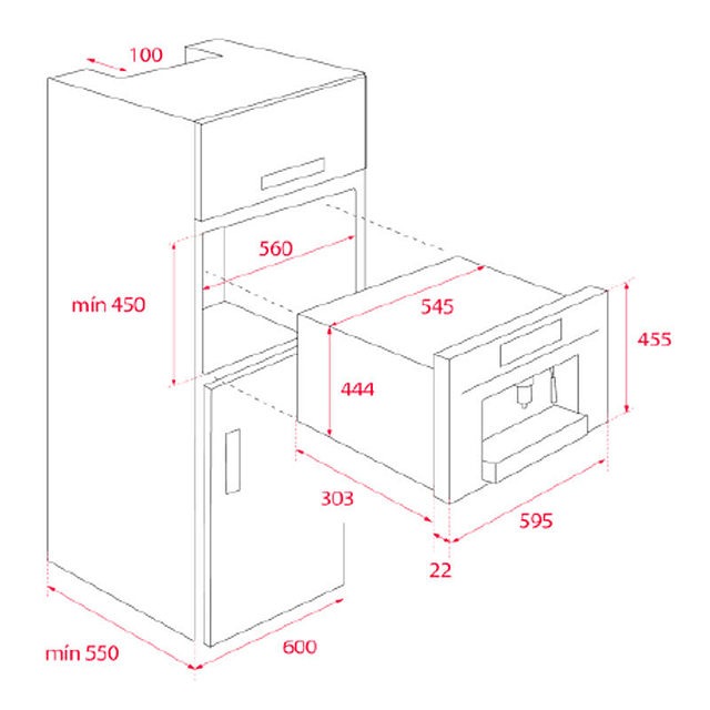 Máquina de café Teka CLC8350MC, vidro preto, de encastre