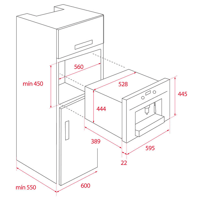 Máquina de café Teka CLC855GM, vidro preto, de encastre