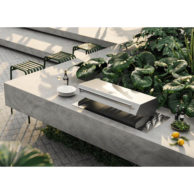 Barbecue elétrico, 2 grelhas + 1 placa, 120 cm BBQE12X