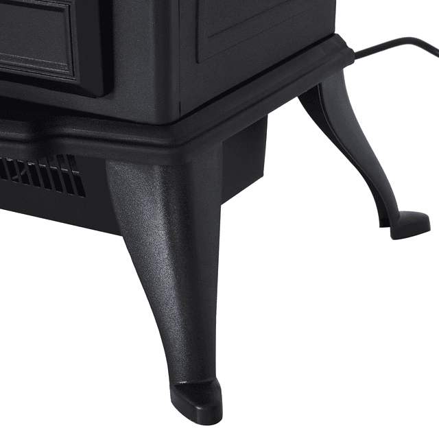 Lareira Elétrica Portátil Lareira Elétrica com Efeito de Chama Realista Potência 1000W/2000W 45x28,5x54cm Preto