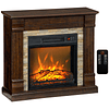 Lareira Elétrica 1800W com Efeito de Chama Realista e Proteção Contra Superaquecimento 80x21,6x67,8 cm Marrom