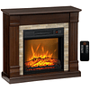 Lareira Elétrica 1800W com Efeito de Chama Realista e Proteção Contra Superaquecimento 80x21,6x67,8 cm Marrom