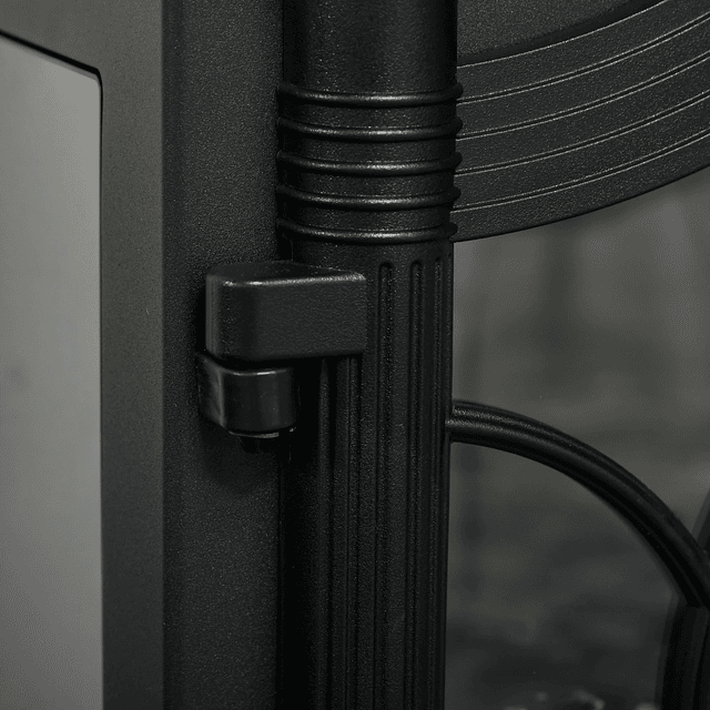 Lareira Elétrica 1000W/2000W com Temperatura Ajustável e Brilho Ajustável para Ambientes 15-30 m² 55x31x58 cm Preto