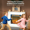 Lareira Elétrica com Efeito de Chama de 5 Níveis de Brilho e 12 Cores Decorativa 1000/2000W Temporizador para 30 m² 98x25x80 cm Branco