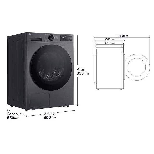 Máquina de Secar Roupa 9Kg LG RHX5009TBB