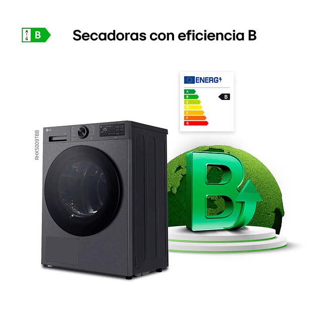 Máquina de Secar Roupa 9Kg LG RHX5009TBB