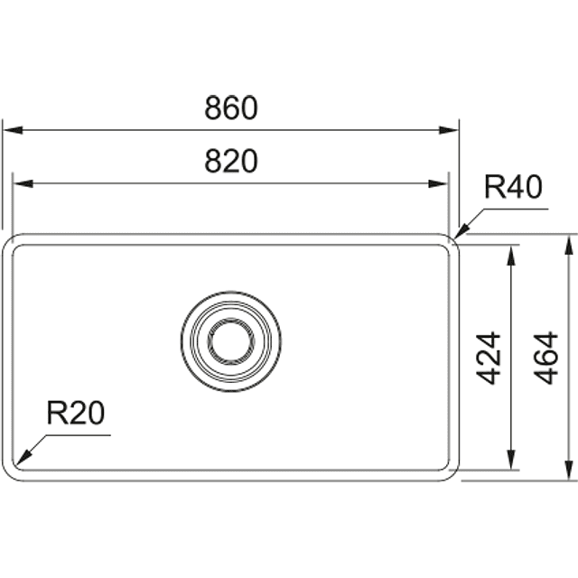 Cuba Maris Quiet MQX 110-82 de instalação inferior, inox