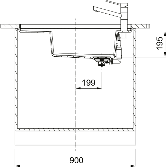 Lava Louça Fresno FSG 211-86 Preto, reversível, Instalação à face / Instalação inferior