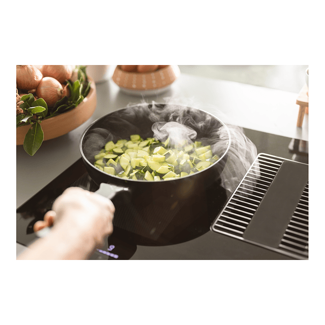 Placa de Indução com exaustor FMY 839 HE, Mythos 2Gether Glass, Classe A+