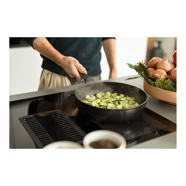 Placa de Indução com exaustor FMY 839 HE, Mythos 2Gether Glass, Classe A+