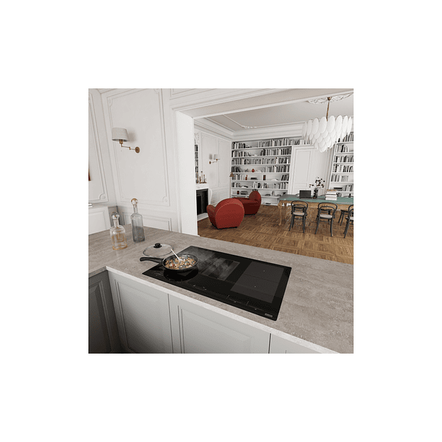 Placa de Indução com exaustor FMY 839 HE, Mythos 2Gether Glass, Classe A+