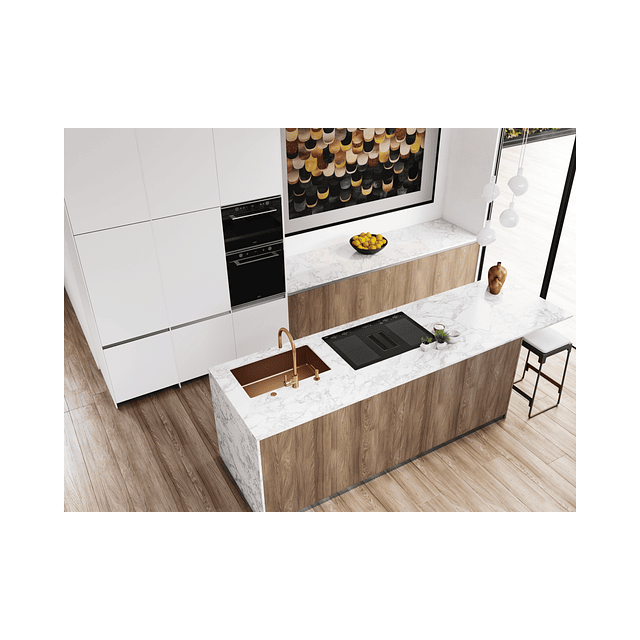 Placa de Indução com exaustor FMY 839 HE, Mythos 2Gether Glass, Classe A+