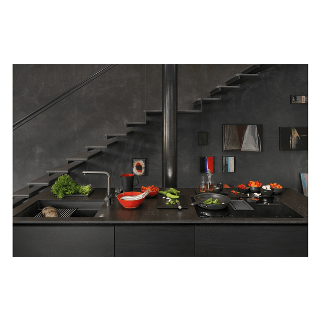 Placa de indução com exaustor FMY 839 HI, Mythos 2Gether, 83x52cm, Classe A++