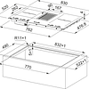 Placa de indução com exaustor FMY 839 HI, Mythos 2Gether, 83x52cm, Classe A++