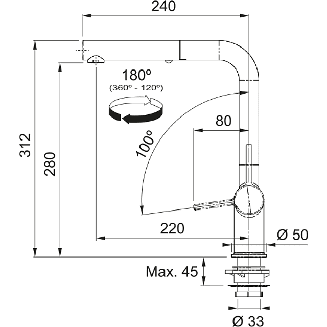 Mist. Franke Active Twist Duche Aço Black Matt