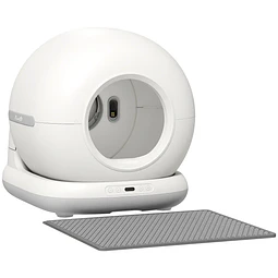 Caixa de Areia Autolimpante Capacidade 7L com Controlo por APP Purificação de Odores Ruído e Sensores de Segurança 58,1x47,5x53 cm Branco e Cinzento