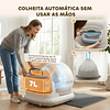 Caixa de Areia Autolimpante Capacidade 7L com Controlo por APP Purificação de Odores Ruído e Sensores de Segurança 58,1x47,5x53 cm Branco e Cinzento