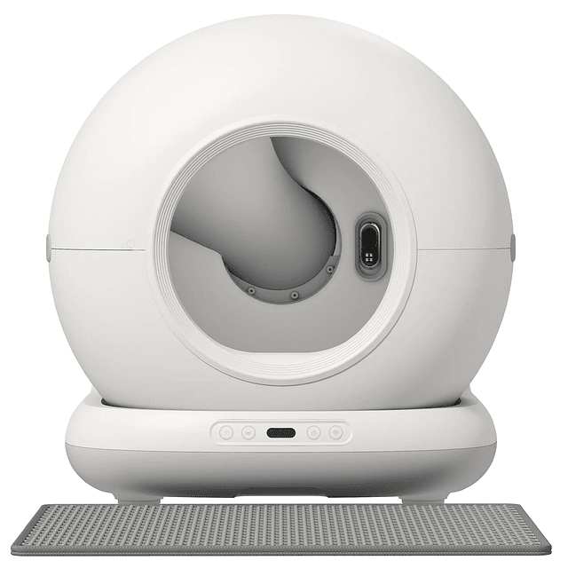 Caixa de Areia Autolimpante Capacidade 7L com Controlo por APP Purificação de Odores Ruído e Sensores de Segurança 58,1x47,5x53 cm Branco e Cinzento