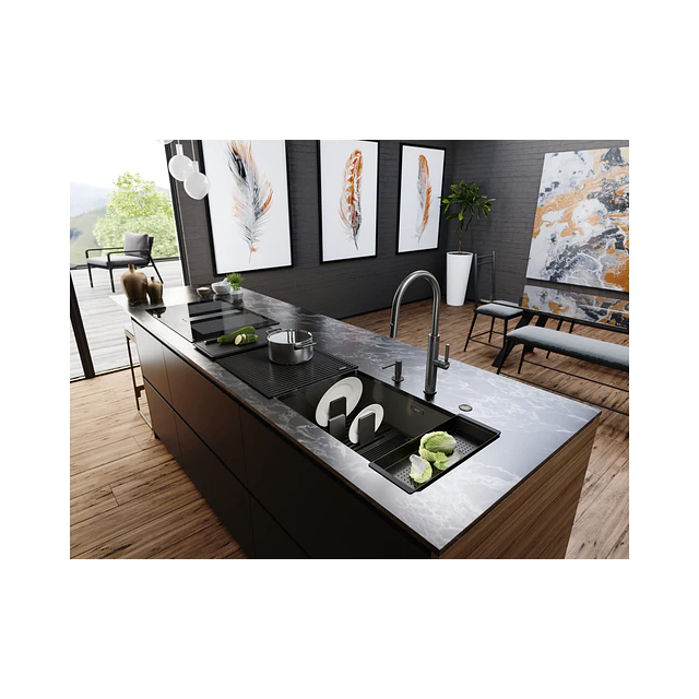 Placa de indução com exaustor Franke FMY 8391 HI, 83x52cm