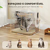 Caixa de Areia para Gatos de Aço Inoxidável XL com Tampa Abatível Entradas Altas Pá Antifugas 60,2x40,2x44,5 cm Cinza Claro