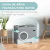 Caixa de Areia para Gatos com Pá Bandeja Removível 2 Portas Entrada Frontal e Saída Superior 52x41x38,5 cm Cinzento