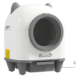 Caixa de Areia Autolimpante para Gatos 80L com Eliminação de Odores e Controlo por APP 55,5x51x60 cm Branco
