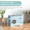 Caixa de Areia para Gatos com Pá Bandeja Removível 2 Portas Entrada Frontal e Saída Superior 52x41x38,5 cm Azul Claro