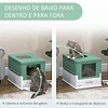 Caixa de Areia para Gatos Dobrável Caixa de Areia para Gatos Fechada com Bandeja Removível e Pá 47,5x35,5x36,7cm Verde