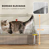 Caixa de Areia para Gatos de Aço Inoxidável XL com Tampa Articulada 180° Laterais Altas Pedal Pá 63x43x43 cm Cinzento Escuro