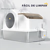 Caixa de Areia para Gatos Fechada com Bandeja de Aço Inoxidável Tampa Removível Bordos Altos e Pá 60,5x40,5x42 cm Branco