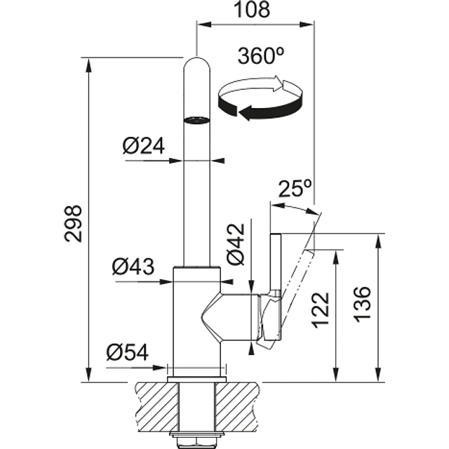Misturadora Lina U Cromada