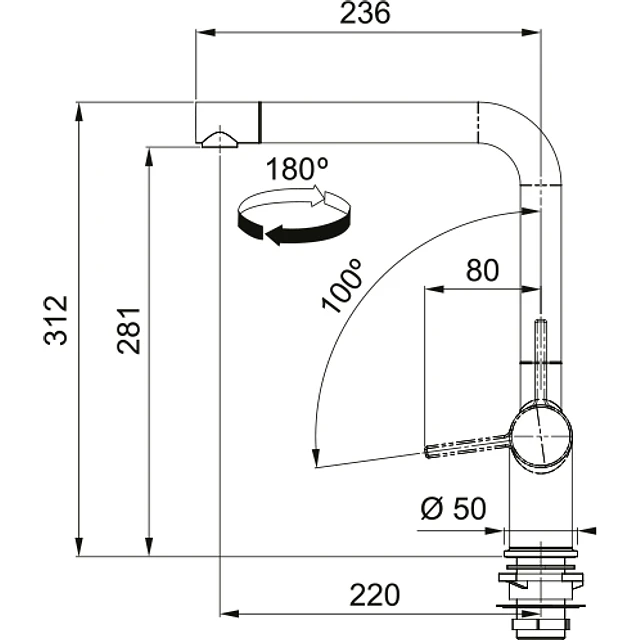 Misturadora Active Plus L Cromado