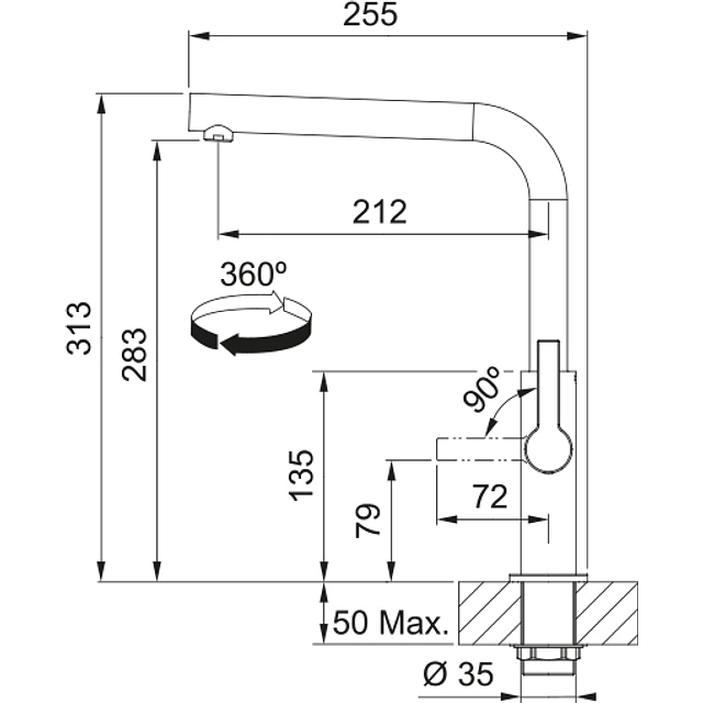 Misturadora Maris Slim L Black Matt