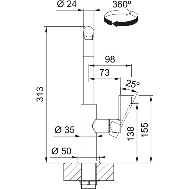Misturadora Maris Slim L Black Matt