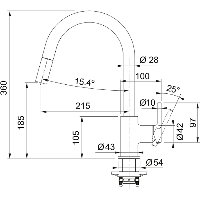 Mist Lina J duche Black Matt