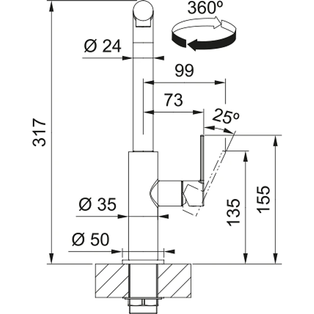 Misturadora Maris Slim L duche BlackMatt