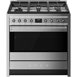 Fogão | 90x60 cm | Nº de fornos com etiqueta energética: 1 | Placa a gás | Classica | Aço inox | A+ | Programa de limpeza VaporClean | Pirolítica | 115 l A90G001PX