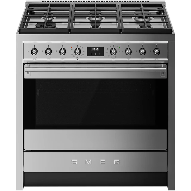 Fogão | 90x60 cm | Nº de fornos com etiqueta energética: 1 | Placa a gás | Classica | Aço inox | A+ | Programa de limpeza VaporClean | Pirolítica | 115 l A90G001PX