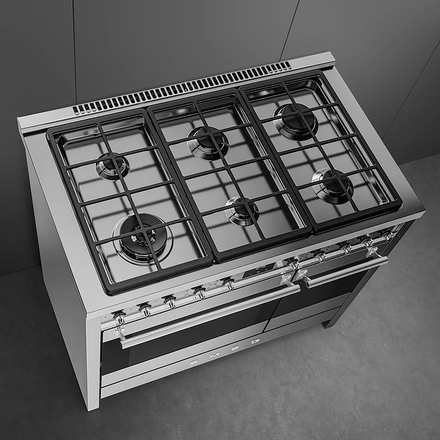 Fogão | 100x60 cm | Nº de fornos com etiqueta energética: 2 | Placa a gás | Classica | Aço inox | A | Programa de limpeza VaporClean | Pirolítica | 70 l A10G002PTX