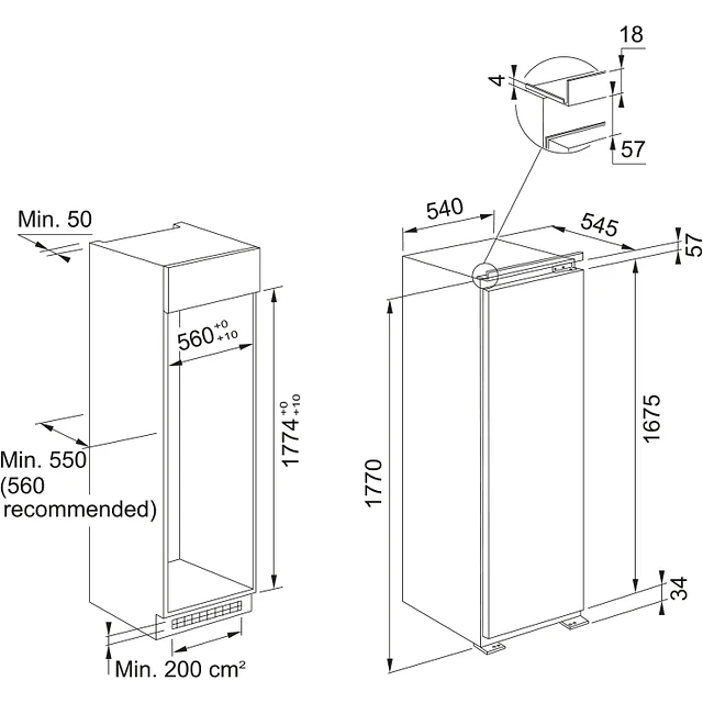 Congelador vertical FSDF 330 NF E, de encastre, Side by Side