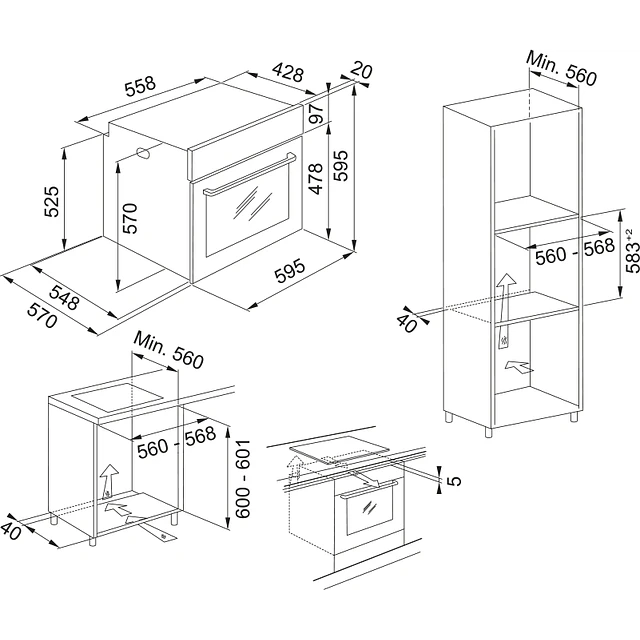 Forno Maris FMA 86 H Preto