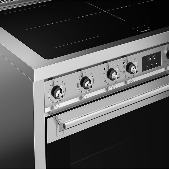 Fogão, 100x60 cm, Nº de fornos com etiqueta energética: 2, Placas de Indução, Classica, Aço inox, A, Programa de limpeza VaporClean, Pirolítica, 70 L, A10I002PTX