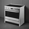 Fogão, 90x60 cm, Nº de fornos com etiqueta energética: 1, Placas de Indução, Classica, Aço inox, A+, Programa de limpeza VaporClean, Pirolítica | 115 L, A90I001PX 