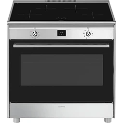 Fogão, 90x60 cm, Nº de fornos com etiqueta energética: 1, Placas de Indução, Classica, Aço inox, A, Programa de limpeza VaporClean, 115 L, CG90CIXT 