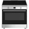 Fogão, 90x60 cm, Nº de fornos com etiqueta energética: 1, Placas de Indução, Classica, Aço inox, A, Programa de limpeza VaporClean, 115 L, CG90CIXT 