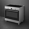 Fogão, 90x60 cm, Nº de fornos com etiqueta energética: 1, Placas de Indução, Classica, Aço inox, A, Programa de limpeza VaporClean, 115 L, CG90CIXT 